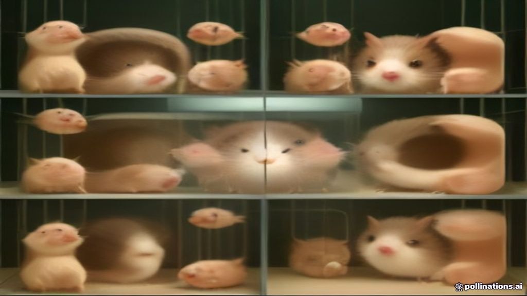A split screen comparison showing a healthy Syrian hamster active in a cage versus a sleepy Dwarf hamster nestled in burrowing material, high resolution, educational tone
